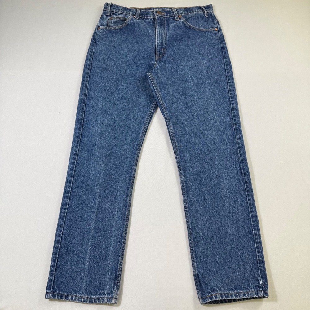 Vintage 90s Levi's 505 Jeans Mens 34x30 Blue Orange Tab Made in USA Med Wash